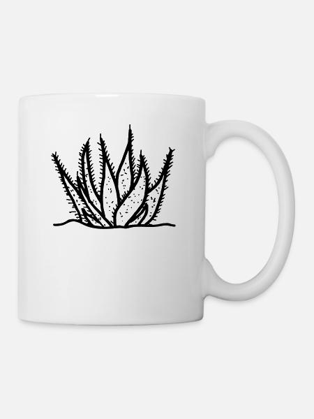 Aloe vera agave dessin de cactus - Mug blanc - blanc