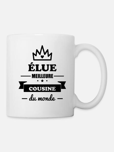 élue meilleure cousine,cadeau cousine,cousines - Mug blanc - blanc
