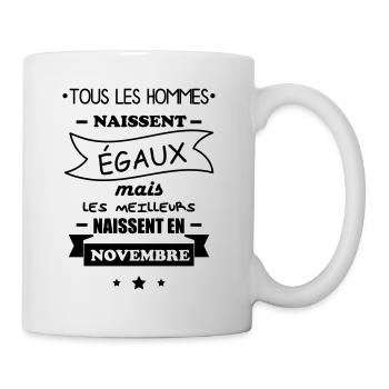 Hommes naissent novembre,cadeau d'anniversaire - Mug blanc - blanc - Droite