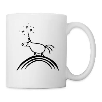 Funny stick figure unicorn unicorn rainbow - Mug - white - Right