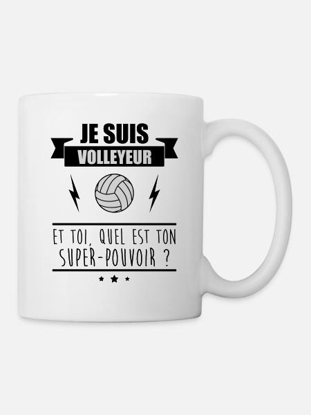 Super pouvoir Volley, cadeau volleyeur, volleyball - Mug blanc - blanc