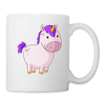 Licorne grasse dessin animé - Mug blanc - blanc - Droite