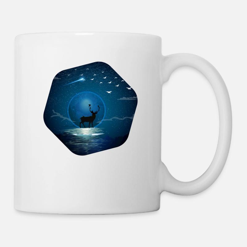 Cerf fantaisie - Mug blanc - blanc