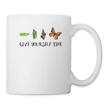 Chemise d'inspiration papillon chenille de motivation - Mug blanc - blanc - Droite