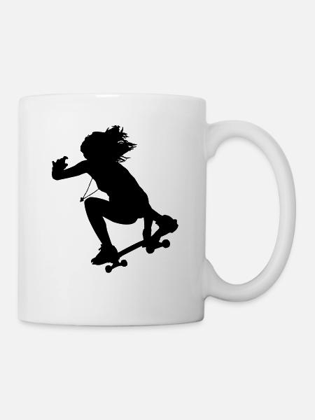 Skate Girl Skate Longboard - Mug - white