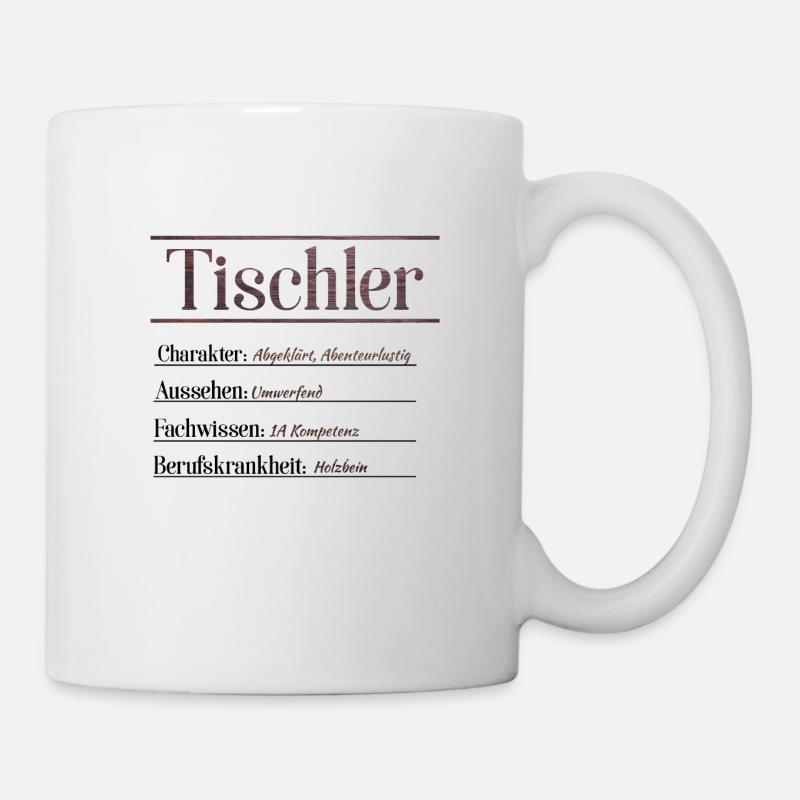 Tischler Steckbrief - Tasse - Weiß