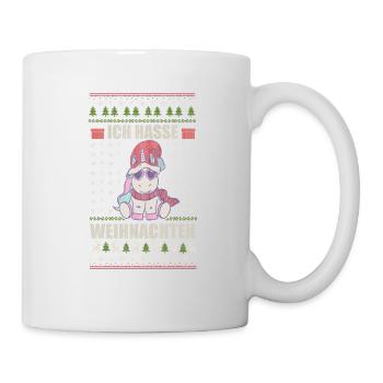 Anti Christmas Unicorn Ugly Christmas Gift - Mug - white - Right
