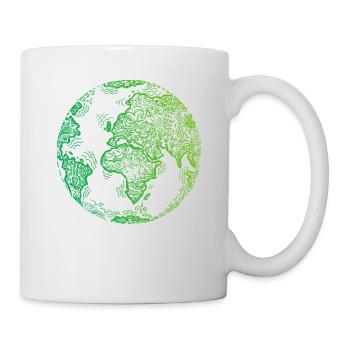 Planet Erde - Tasse - Weiß - Rechts
