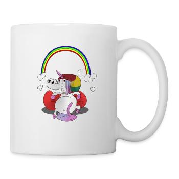 Unicorn / Unicorn - chilling with rainbow - Mug - white - Right
