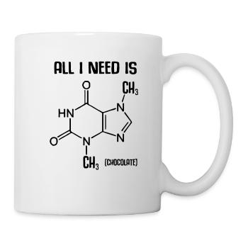 Schokolade Formel Junkie Naschkatze Nerd Geschenk - Tasse - Weiß - Rechts