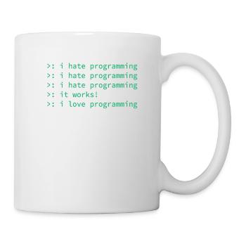 Programmierer Coden Hass Nerd Geek lustig Geschenk - Tasse - Weiß - Rechts