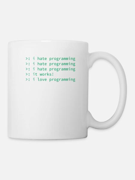 Programmeur déteste cadeau geek geek geek drôle - Mug blanc - blanc