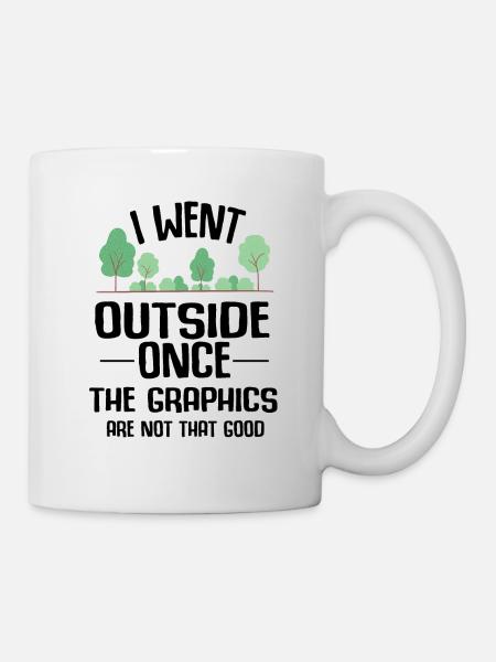Gamer Draußen Grafik Pause Auflösung Witz Geschenk - Tasse - Weiß