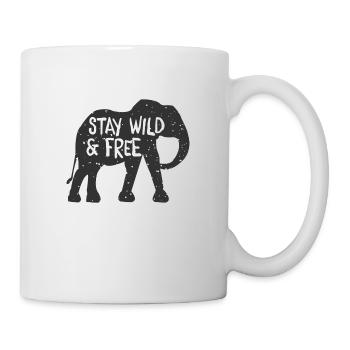 Elefant - Stay wild & free - Tasse - Weiß - Rechts