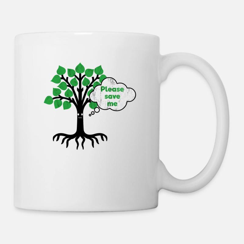 Waldrodung Baum Abholzung - Tasse - Weiß