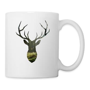 Cerf, forêt, nature, liberté, design - Mug blanc - blanc - Droite