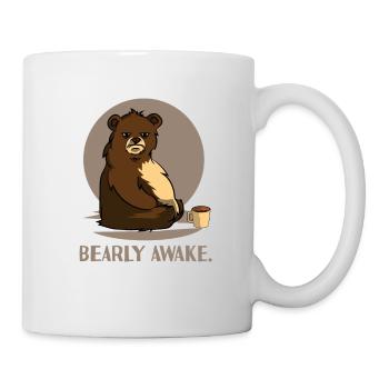 Bear Coffee Caffeine Long Sleeper Tired joke design - Mug - white - Right