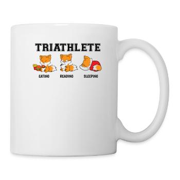 Essen Lesen Schlafen Repeat Fuchs Buch Geschenk - Tasse - Weiß - Rechts