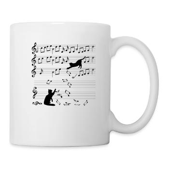 Cats Music Sheet Music Toys Instrument Gift - Mug - white - Right