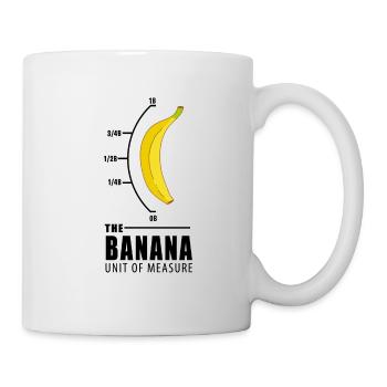 Banane Maßeinheit Gelb Nerd lustiges Geschenk - Tasse - Weiß - Rechts