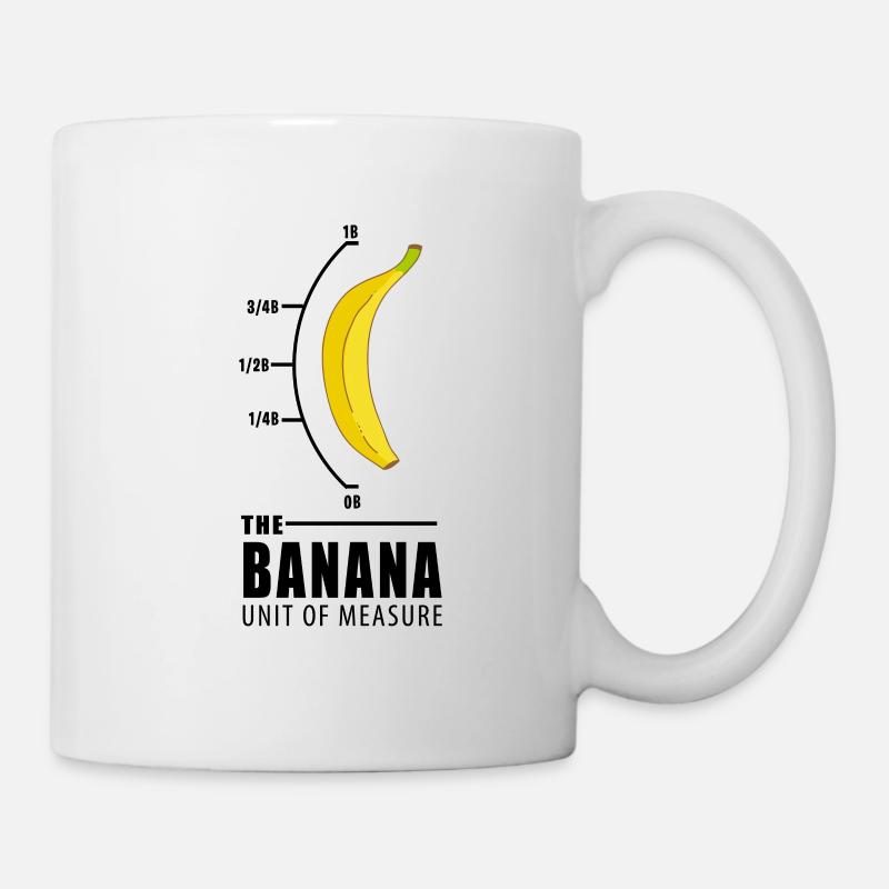 Banane Maßeinheit Gelb Nerd lustiges Geschenk - Tasse - Weiß