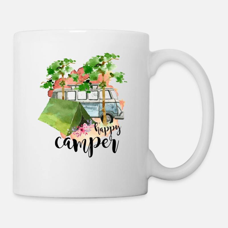 Campeur heureux - Mug blanc - blanc