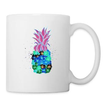 Pineapple flower holiday beach summer funny gift - Mug - white - Right