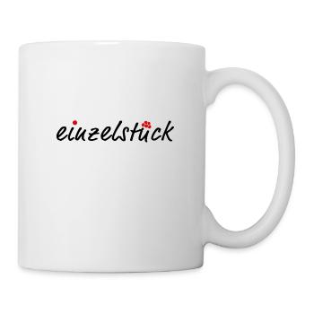 Du bist ein Einzelstück !(schwarze Schrift) - Tasse - Weiß - Rechts