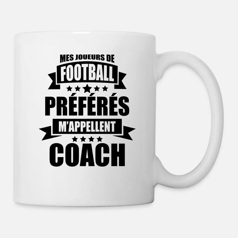 mes joueurs de football préférés m'appellent coach - Mug blanc - blanc