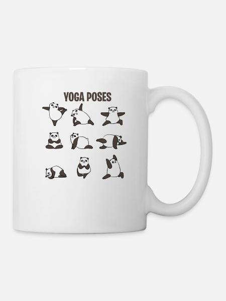 Panda Yoga Bear Buddhism Poses Cadeaux Zen Yang - Mug blanc - blanc