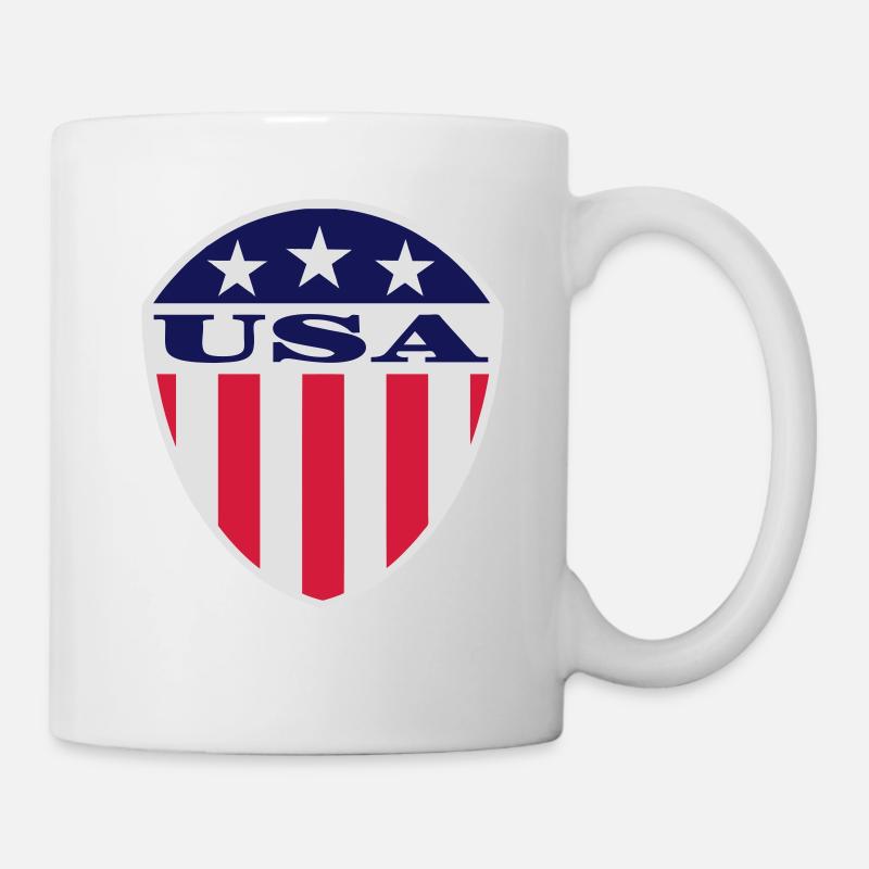 USA Flag Logo - Mug blanc - blanc