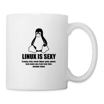 Linux Root SUDO Unix Shell Sexy lustiges Geschenk - Tasse - Weiß - Rechts