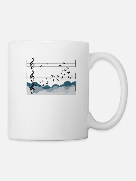 Musique Orchestre Oiseaux Chef Choeur Cadeau Gratuit - Mug blanc - blanc