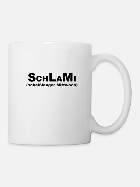 SchLaMi schwarz - Tasse - Weiß
