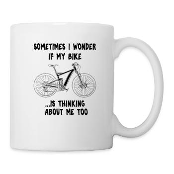 Bicycle cyclist e-bike environment future gift - Mug - white - Right