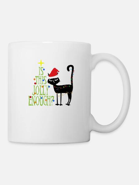 Anti Noël chat Ugly Christmas Cadeaux - Mug blanc - blanc