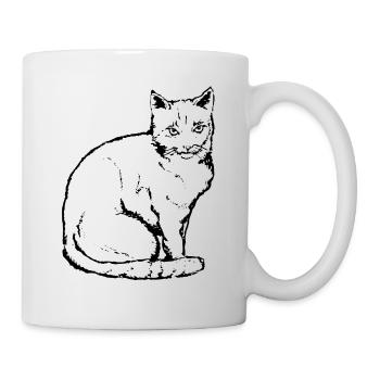 Katze / Kitten / cat / lovecats - Tasse - Weiß - Rechts
