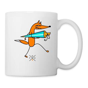 Smart Fox with sugar bag - Mug - white - Right