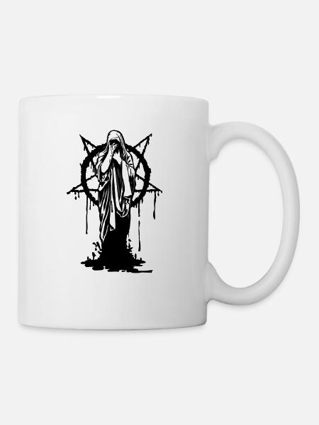 Satan Nonne Maria Pentagramm Blut. luciver demon - Tasse - Weiß