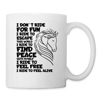Reiter Pony Dressur Reiten Pferdespruch Pferd - Tasse - Weiß - Rechts