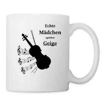Geige Instrument Hobby Geschenk Frauen - Tasse - Weiß - Rechts