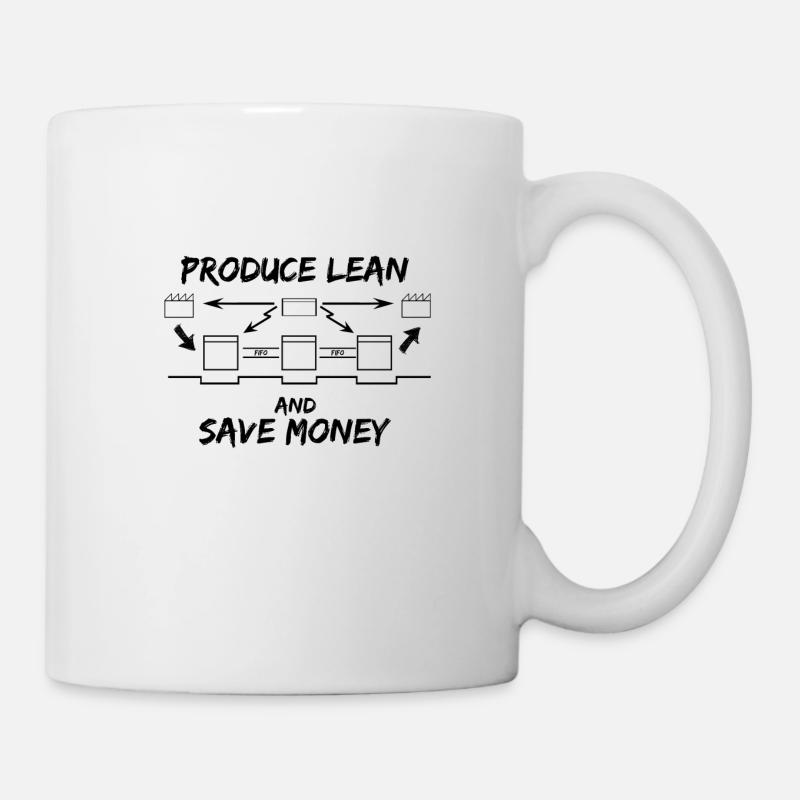 Analyse du flux de valeur de la gestion de la production allégée - Mug blanc - blanc
