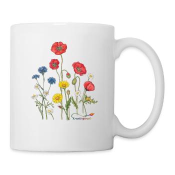 Bunte Blumenpracht - Tasse - Weiß - Rechts