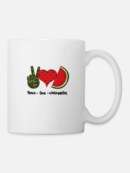 Frieden Liebe Wassermelone - Tasse - Weiß