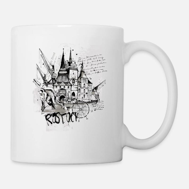 Rostock Collage - Tasse - Weiß