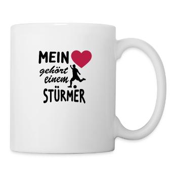 Spielerfrau - Mein Herz gehört einem Stürmer - Tasse - Weiß - Rechts