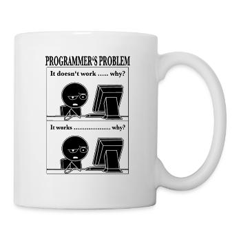 Programmer Computer Scientist Funny Cartoon T-Shir - Mug - white - Right