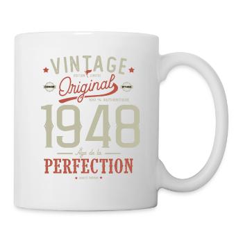 Alter der Perfektion 1948 Geburtstag 73 Jahre - Tasse - Weiß - Rechts