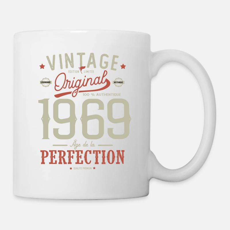 Âge de la perfection 1969 anniversaire 52 ans - Mug blanc - blanc