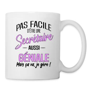 Secrétaire géniale cadeau drôle secrétaire - Mug blanc - blanc - Droite